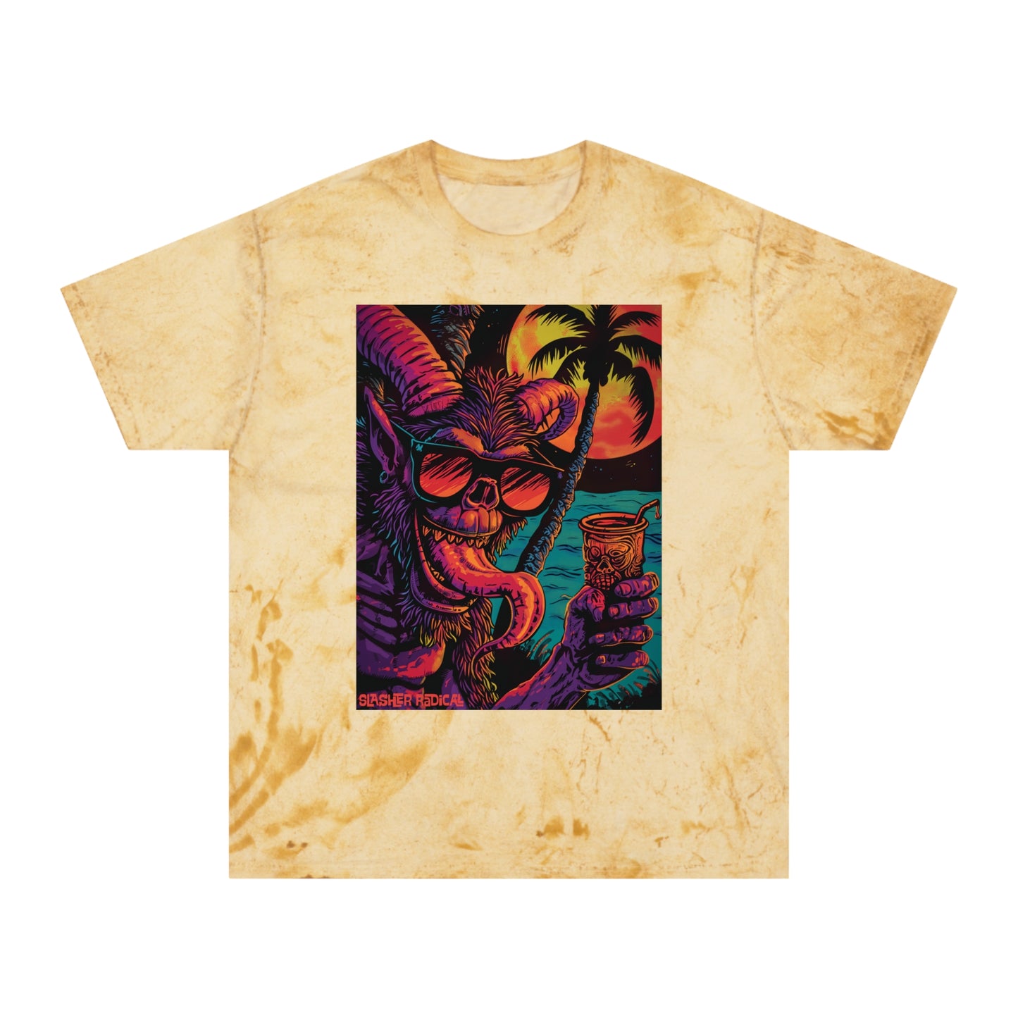 KrampTiki Tee - Krampus Horror Tiki Monster Series Color Blast T-Shirt