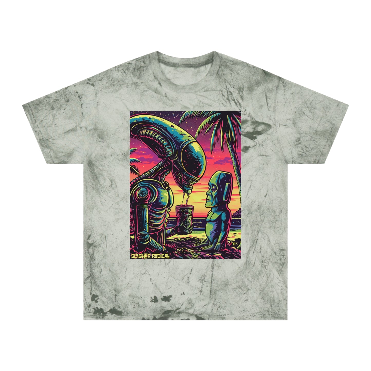 Alien Tiki Tee - Horror Monster Tiki Series Color Blast T-Shirt