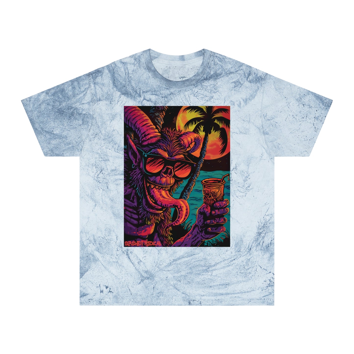 KrampTiki Tee - Krampus Horror Tiki Monster Series Color Blast T-Shirt