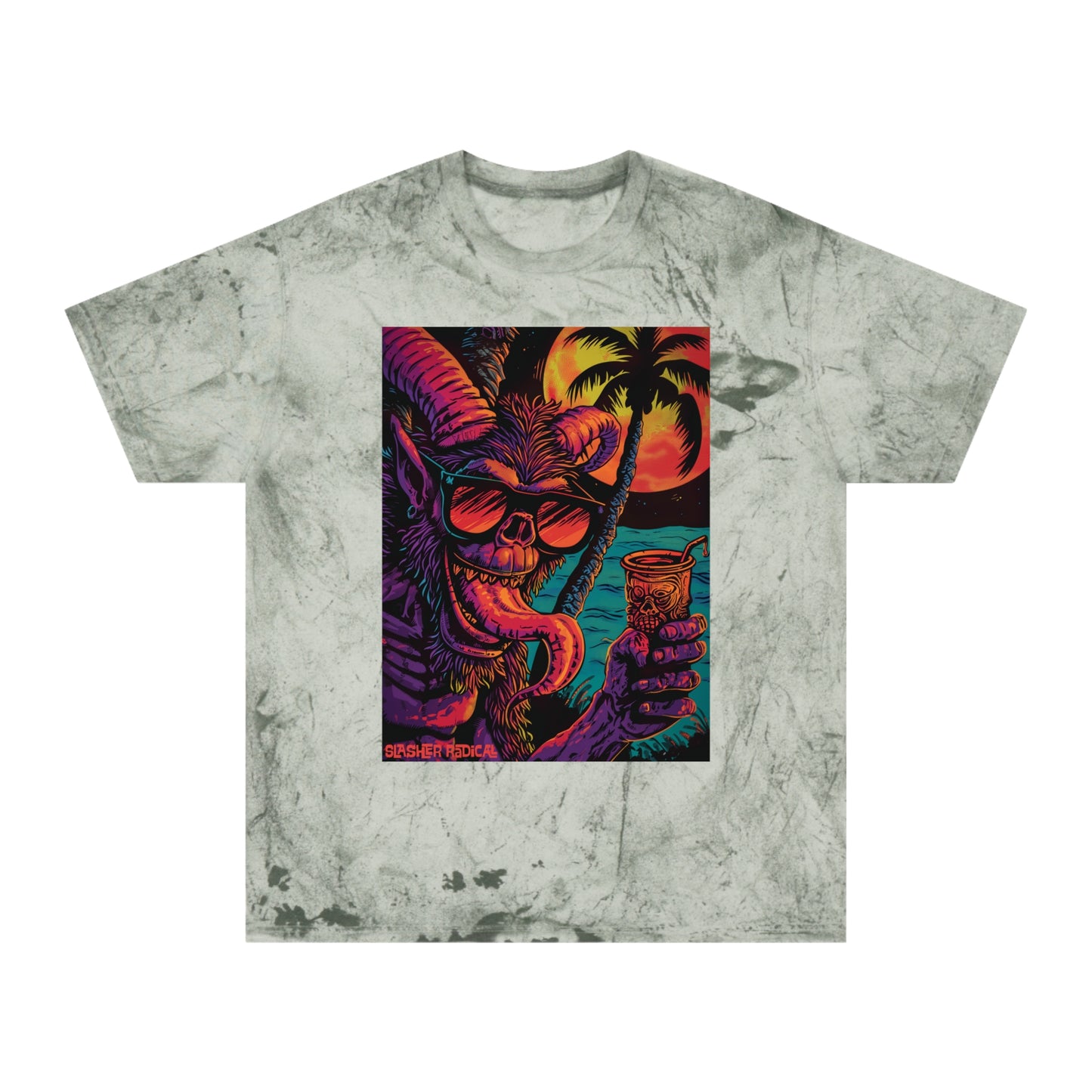 KrampTiki Tee - Krampus Horror Tiki Monster Series Color Blast T-Shirt