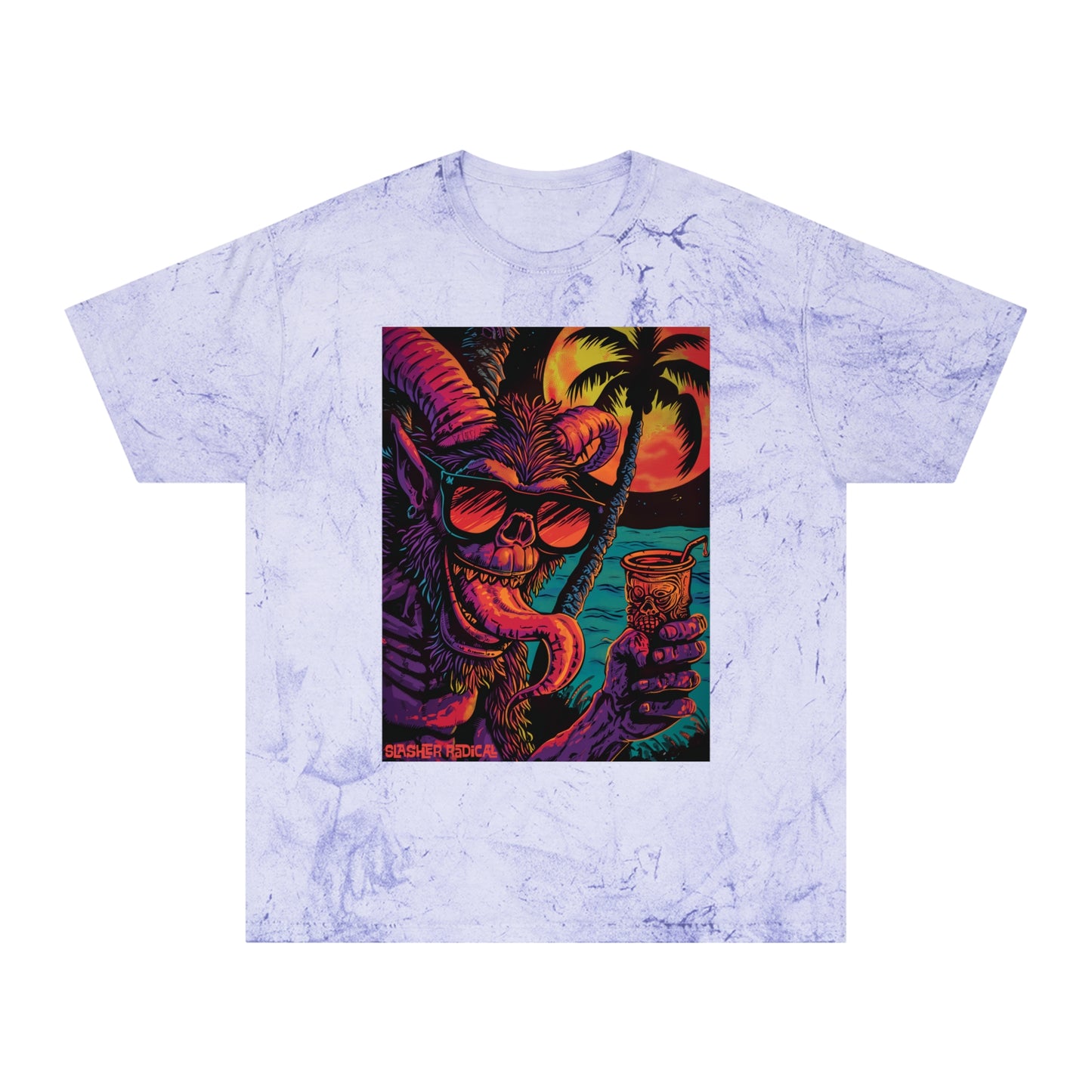 KrampTiki Tee - Krampus Horror Tiki Monster Series Color Blast T-Shirt