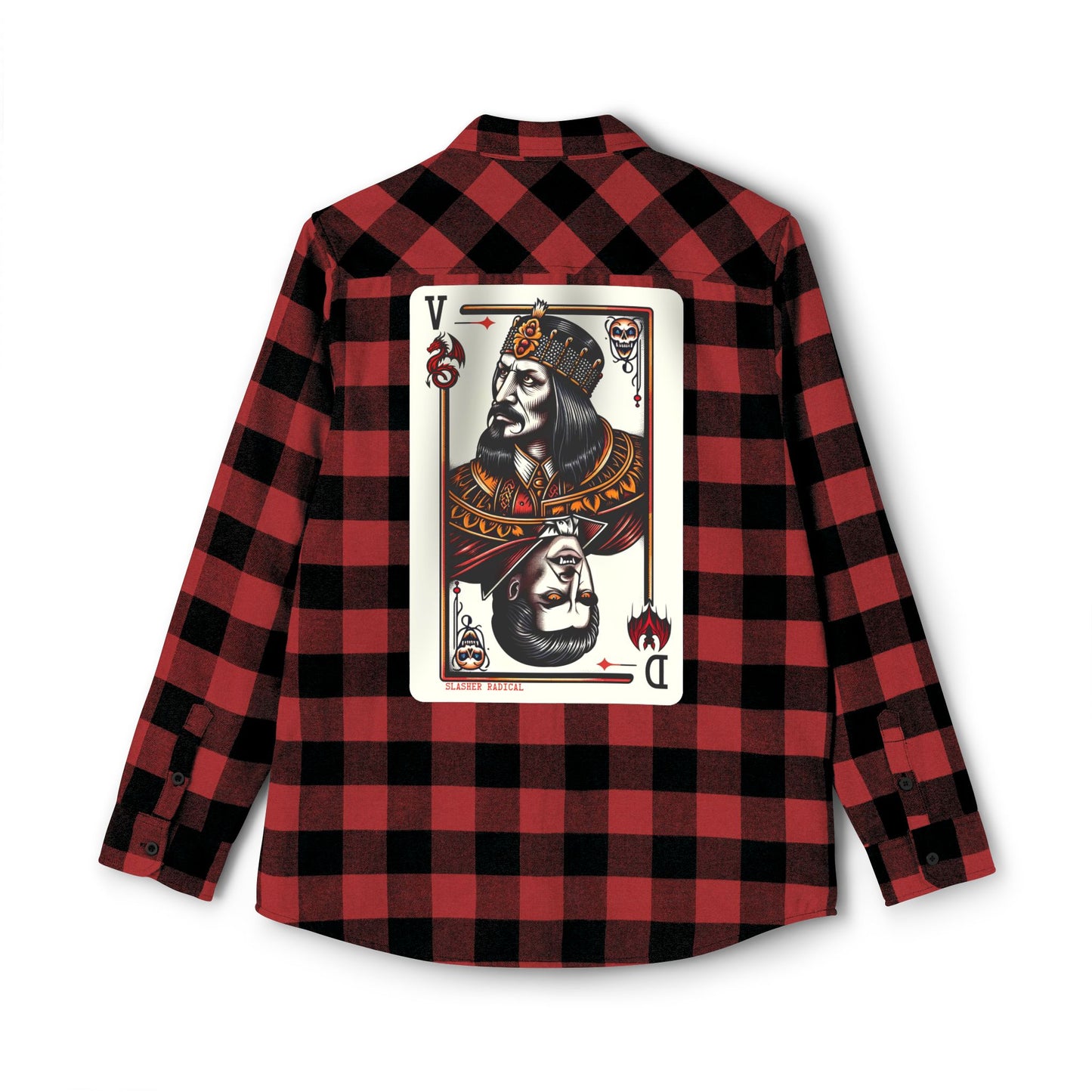 Vlad the Impaler/Dracula Playing Card Flannel - Horror Legend Button Up