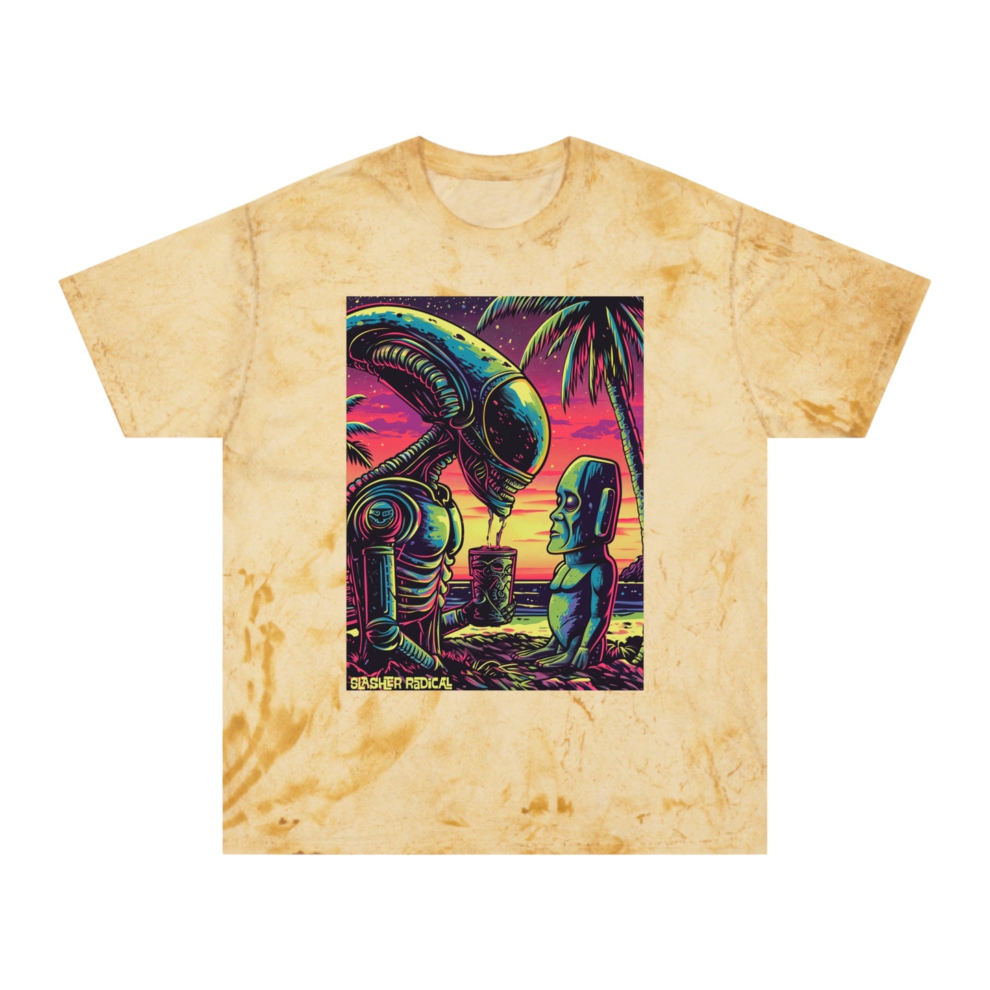 Alien Tiki Tee - Horror Monster Tiki Series Color Blast T-Shirt