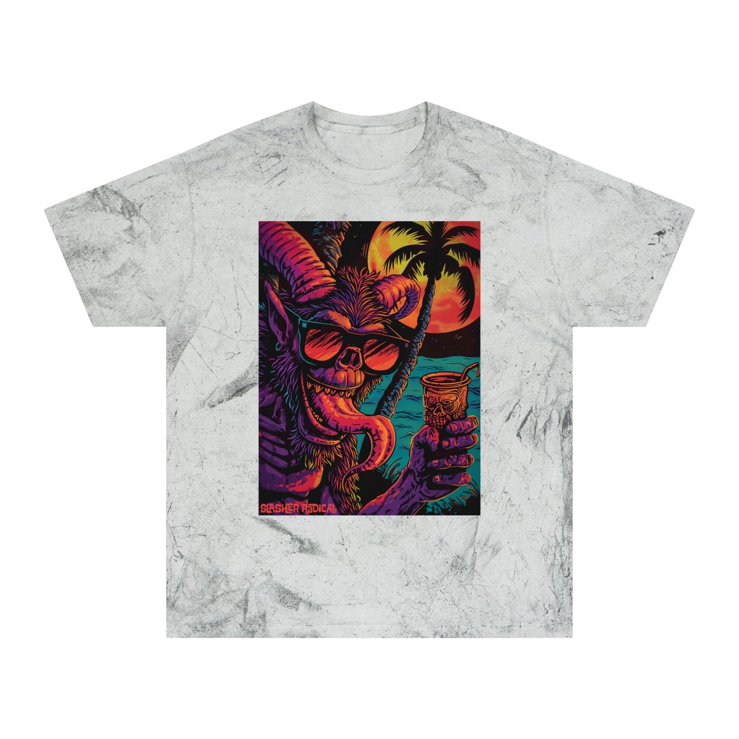 KrampTiki Tee - Krampus Horror Tiki Monster Series Color Blast T-Shirt