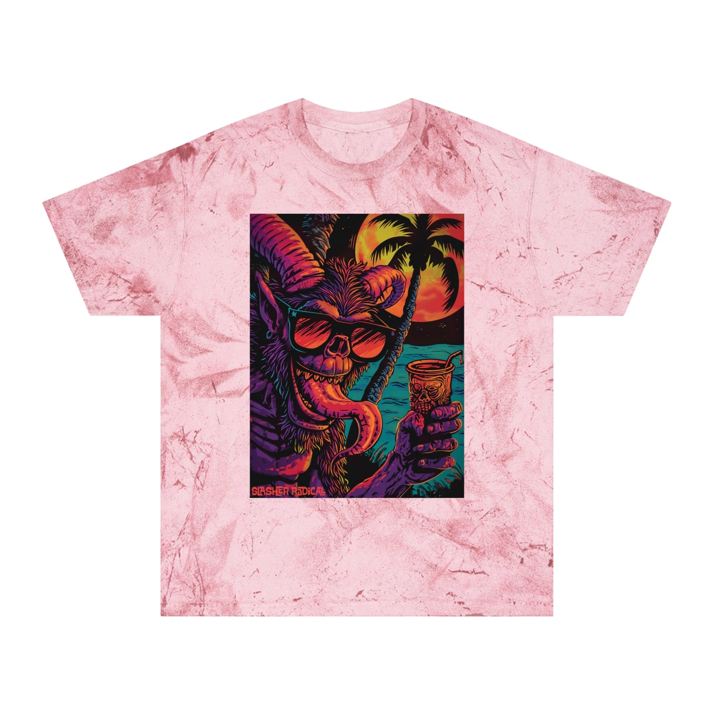 KrampTiki Tee - Krampus Horror Tiki Monster Series Color Blast T-Shirt