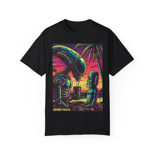 Tiki Monster Alien Tiki Tee - Horror Monster Tiki Series T-shirt