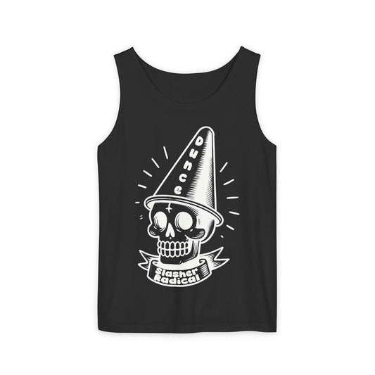 Dunce Skull White-on-Black Unisex  Tank Top